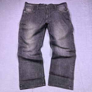 Modern Culture Baggy Mens Jeans Dark Wash Straight Fit Cotton Size 44x33